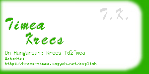 timea krecs business card